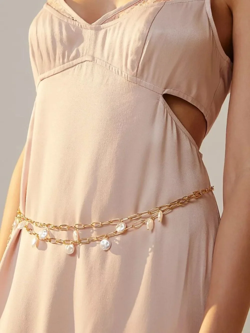 NWT Anthropologie Every Day Every Way Pearly Belly Chain/Belt XS/S